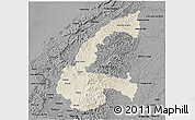 Shaded Relief 3D Map of Chone, darken, desaturated