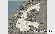 Shaded Relief 3D Map of Chone, darken