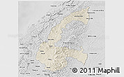 Shaded Relief 3D Map of Chone, desaturated