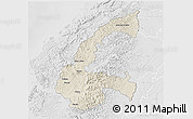 Shaded Relief 3D Map of Chone, lighten, desaturated