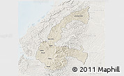 Shaded Relief 3D Map of Chone, lighten