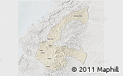 Shaded Relief 3D Map of Chone, lighten, semi-desaturated