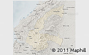 Shaded Relief 3D Map of Chone, semi-desaturated