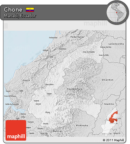 Silver Style 3D Map of Chone