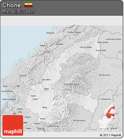 Silver Style 3D Map of Chone