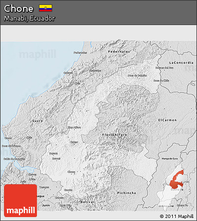 Silver Style 3D Map of Chone