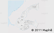 Silver Style 3D Map of Chone, single color outside