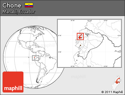Blank Location Map of Chone, highlighted parent region, within the entire country