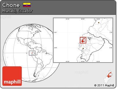 Blank Location Map of Chone, highlighted parent region