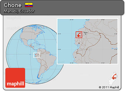 Gray Location Map of Chone, within the entire country