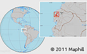 Gray Location Map of Chone, within the entire country