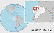 Gray Location Map of Chone, highlighted country, within the entire country
