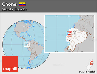 Gray Location Map of Chone, highlighted country