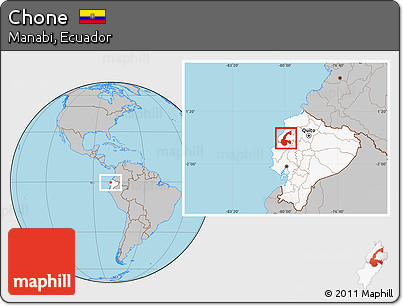 Gray Location Map of Chone, highlighted country