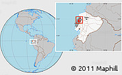 Gray Location Map of Chone, highlighted country, highlighted parent region, within the entire country
