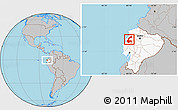 Gray Location Map of Chone, highlighted country