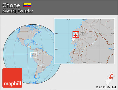 Gray Location Map of Chone, highlighted parent region, within the entire country