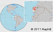 Gray Location Map of Chone, highlighted parent region, within the entire country