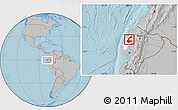 Gray Location Map of Chone, highlighted parent region, hill shading