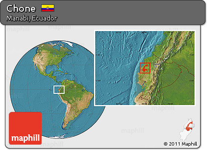 Satellite Location Map of Chone