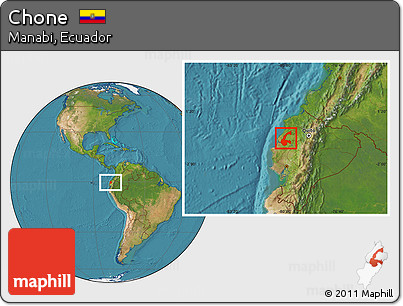 Satellite Location Map of Chone