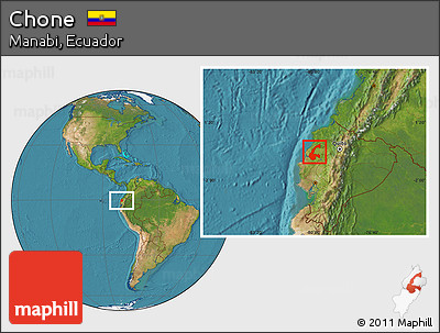 Satellite Location Map of Chone