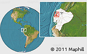 Satellite Location Map of Chone, highlighted country, within the entire country