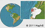 Satellite Location Map of Chone, highlighted country, highlighted parent region