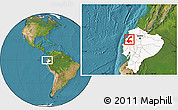 Satellite Location Map of Chone, highlighted country