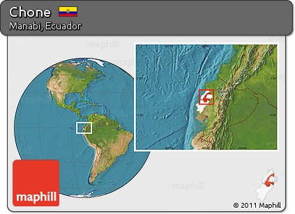 Satellite Location Map of Chone, highlighted parent region