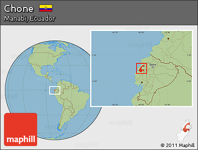 Savanna Style Location Map of Chone