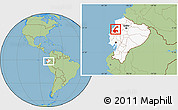 Savanna Style Location Map of Chone, highlighted country, within the entire country