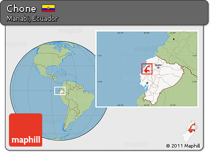 Savanna Style Location Map of Chone, highlighted country