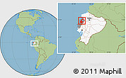 Savanna Style Location Map of Chone, highlighted country, highlighted parent region, within the entire country