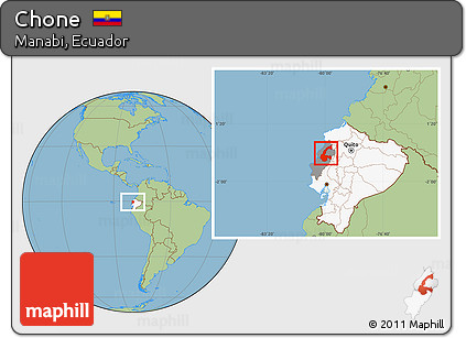Savanna Style Location Map of Chone, highlighted country, highlighted parent region