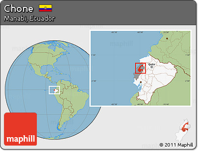 Savanna Style Location Map of Chone, highlighted country, highlighted parent region