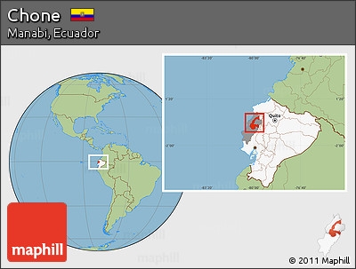 Savanna Style Location Map of Chone, highlighted country, highlighted parent region