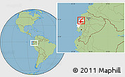 Savanna Style Location Map of Chone, highlighted parent region, within the entire country