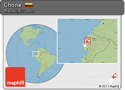 Savanna Style Location Map of Chone, highlighted parent region