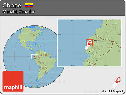 Savanna Style Location Map of Chone, highlighted parent region