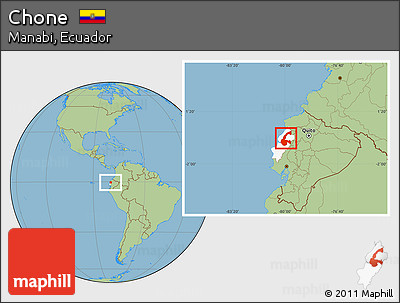 Savanna Style Location Map of Chone, highlighted parent region