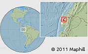 Savanna Style Location Map of Chone, highlighted parent region, hill shading