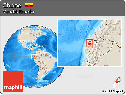 Shaded Relief Location Map of Chone
