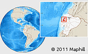 Shaded Relief Location Map of Chone, highlighted country