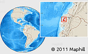 Shaded Relief Location Map of Chone, highlighted parent region