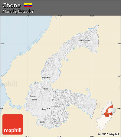 Classic Style Map of Chone, single color outside