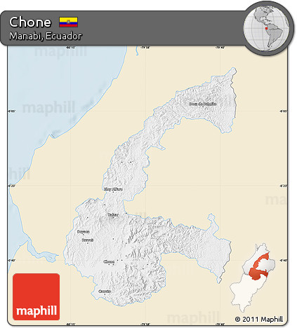 Classic Style Map of Chone, single color outside
