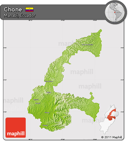 Physical Map of Chone, cropped outside