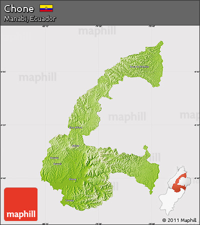 Physical Map of Chone, cropped outside