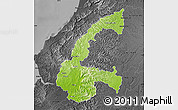 Physical Map of Chone, darken, desaturated